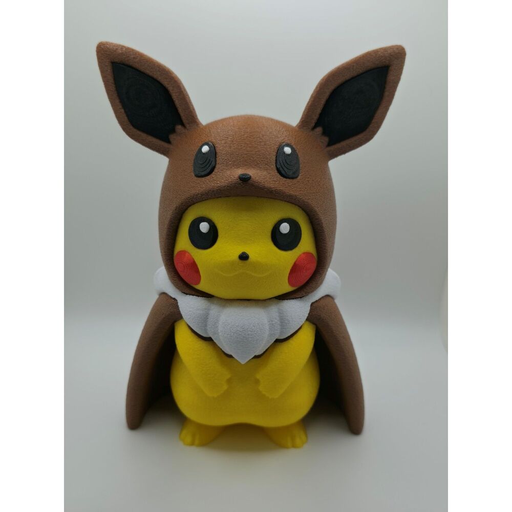 7-Inch Eevee Poncho Pikachu Textured 3D Printed Figure